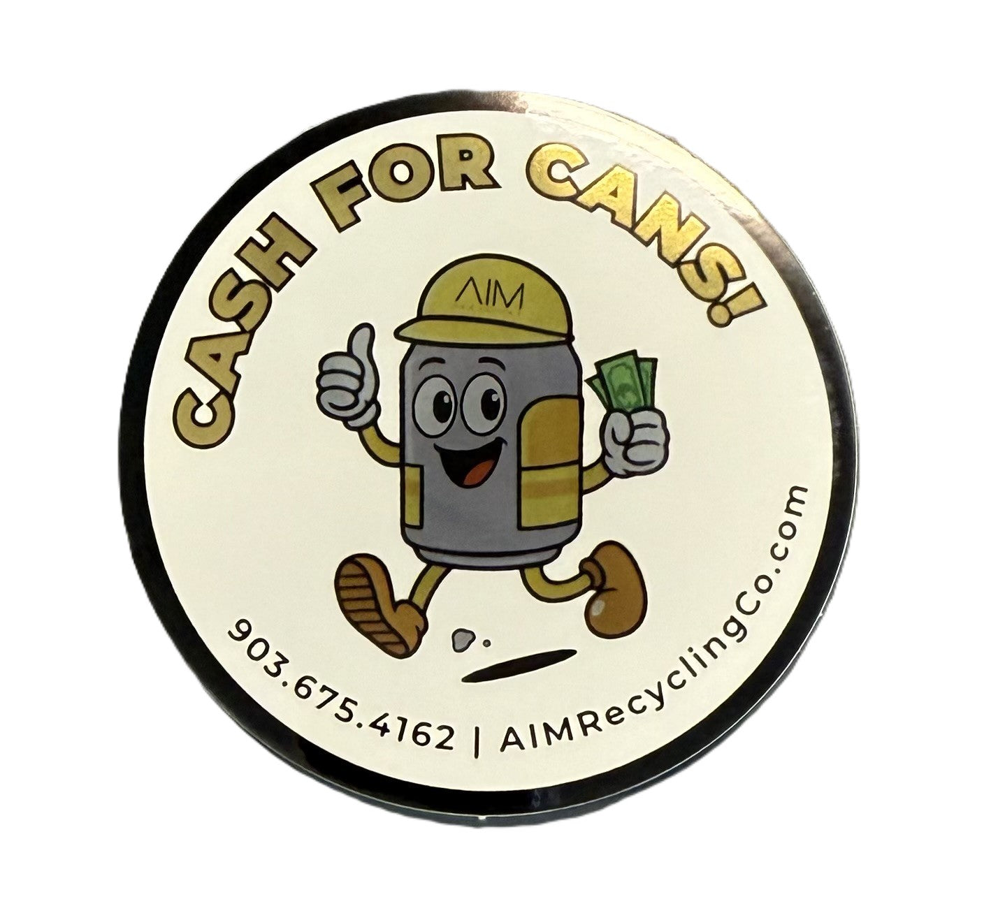 Cash for Cans Sticker