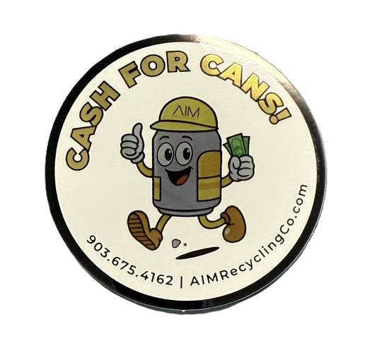 Cash for Cans Sticker